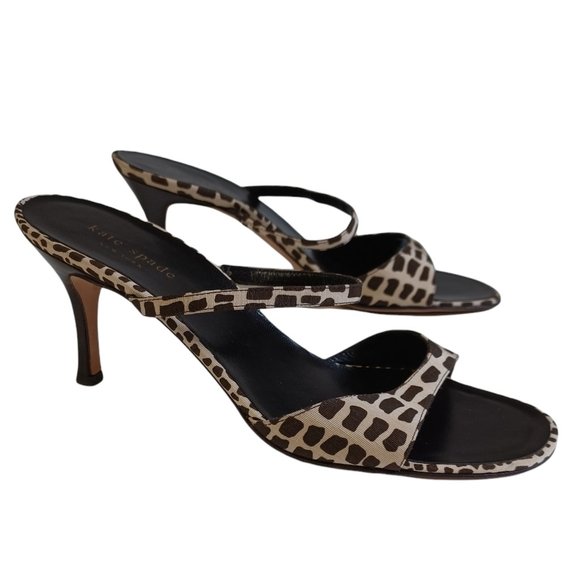 kate spade Shoes - Kate Spade NEW Giraffe Print Kitten Heels Sandals Size